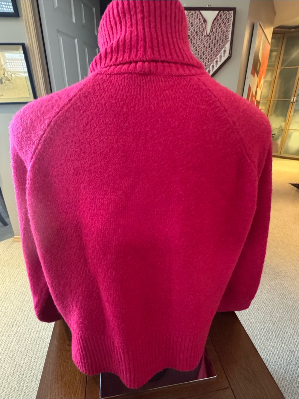 Zara Hot Pink Ribbed Turtleneck Sweater - Picture 2 of 4